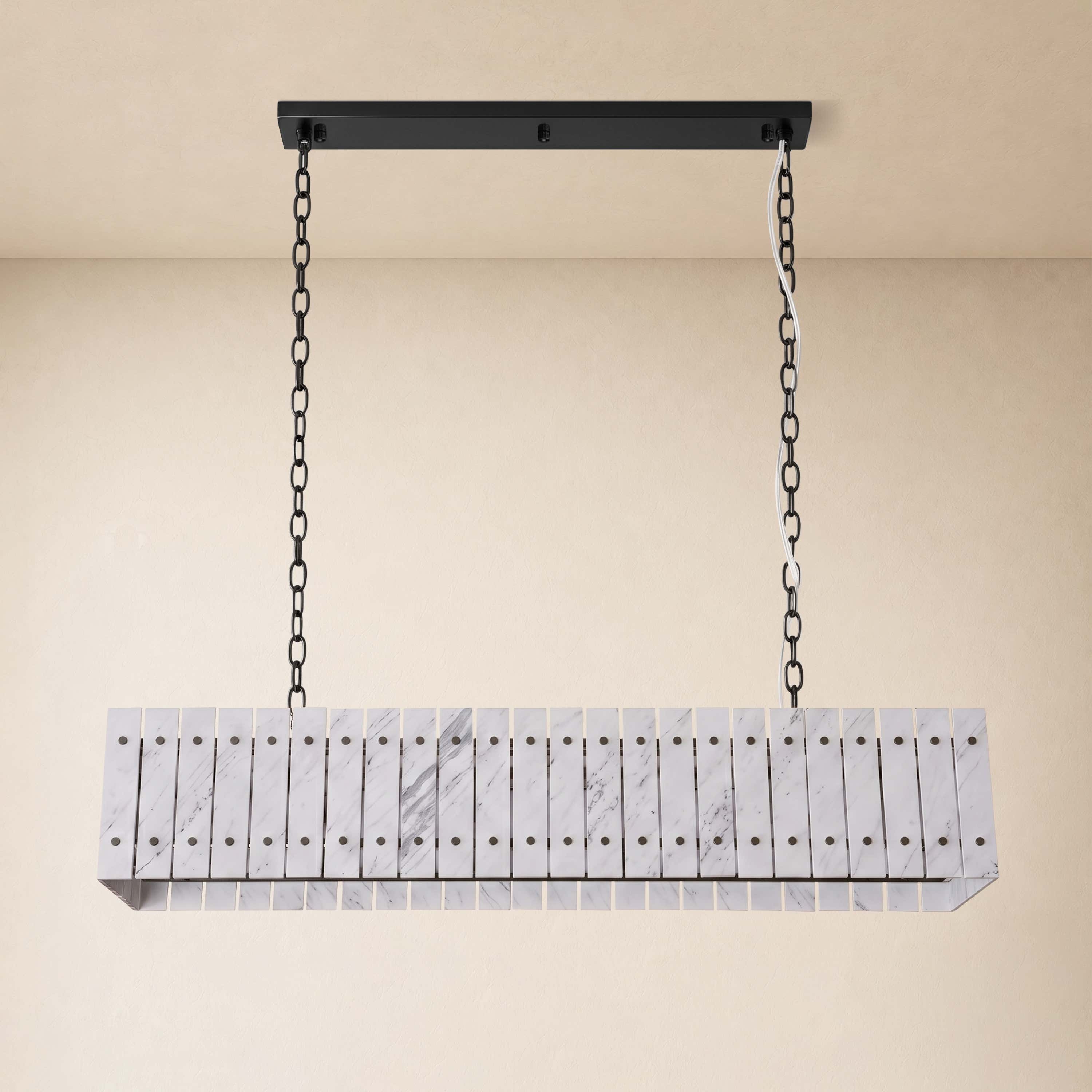 Pietra Marble Rectangular Chandelier 47.2"W