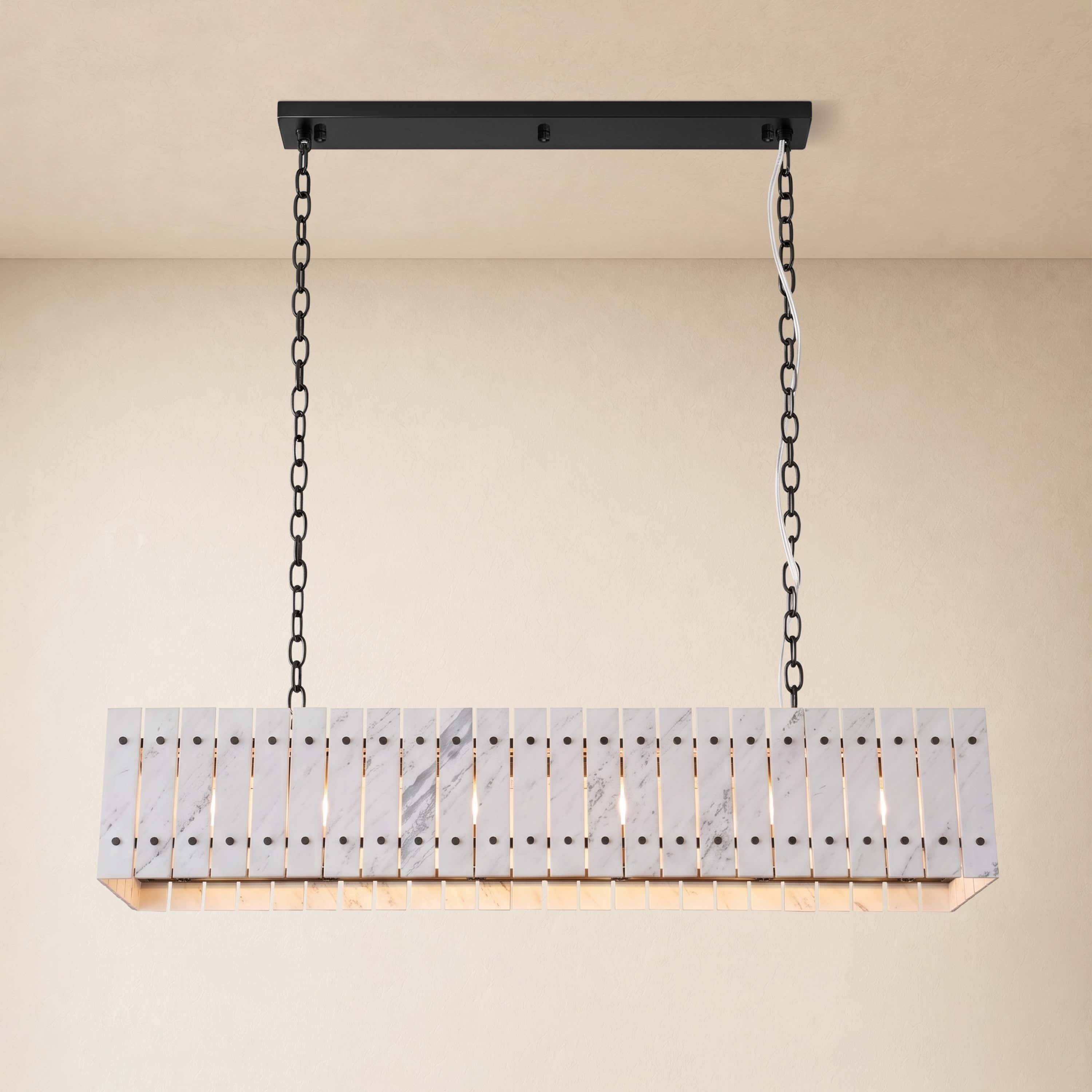 Pietra Marble Rectangular Chandelier 47.2"W