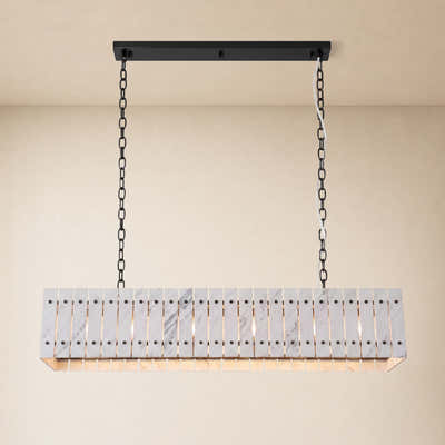 Pietra Marble Rectangular Chandelier 47.2"W