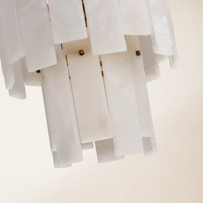Nivislight Alabaster 2-Tier Round Pendant 13"