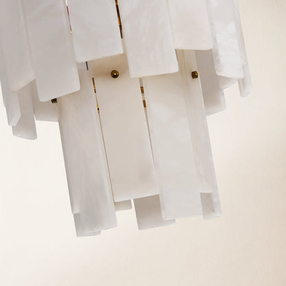 Nivislight Alabaster 2-Tier Round Chandelier 33cm