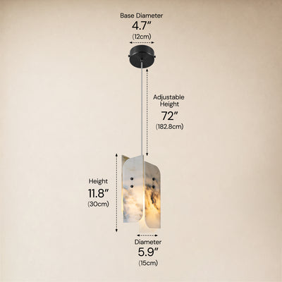 Pietra White Marble Pendant 5.9"D