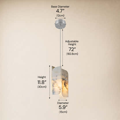 Pietra White Marble Pendant 5.9"D