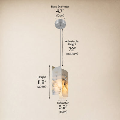Pietra White Marble Pendant 5.9"D