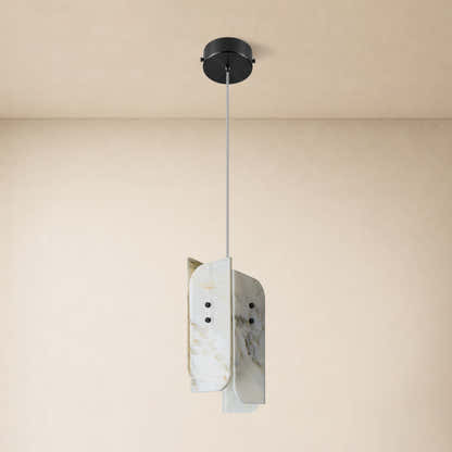 Pietra White Marble Pendant 5.9"D