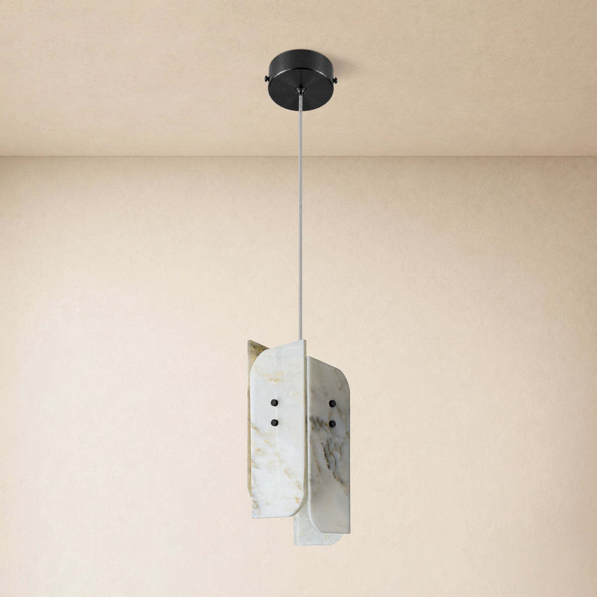 Pietra White Marble Pendant 5.9"D