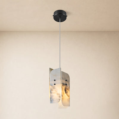 Pietra White Marble Pendant 5.9"D
