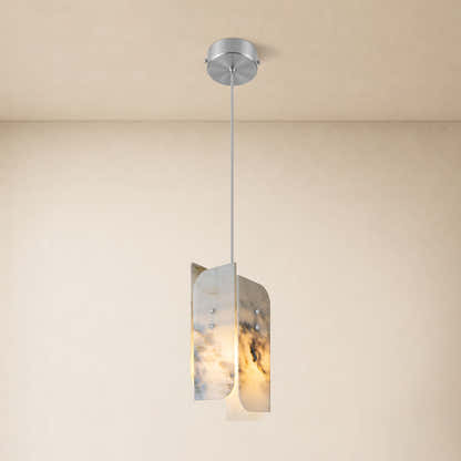 Pietra White Marble Pendant 5.9"D