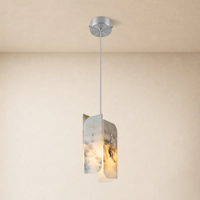 Pietra White Marble Pendant 5.9"D