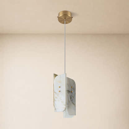 Pietra White Marble Pendant 5.9"D