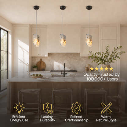 Pietra White Marble Pendant 5.9"D
