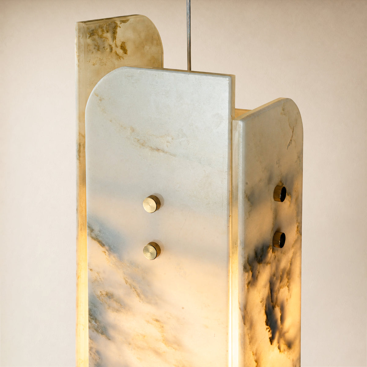 Pietra White Marble Pendant 5.9"D