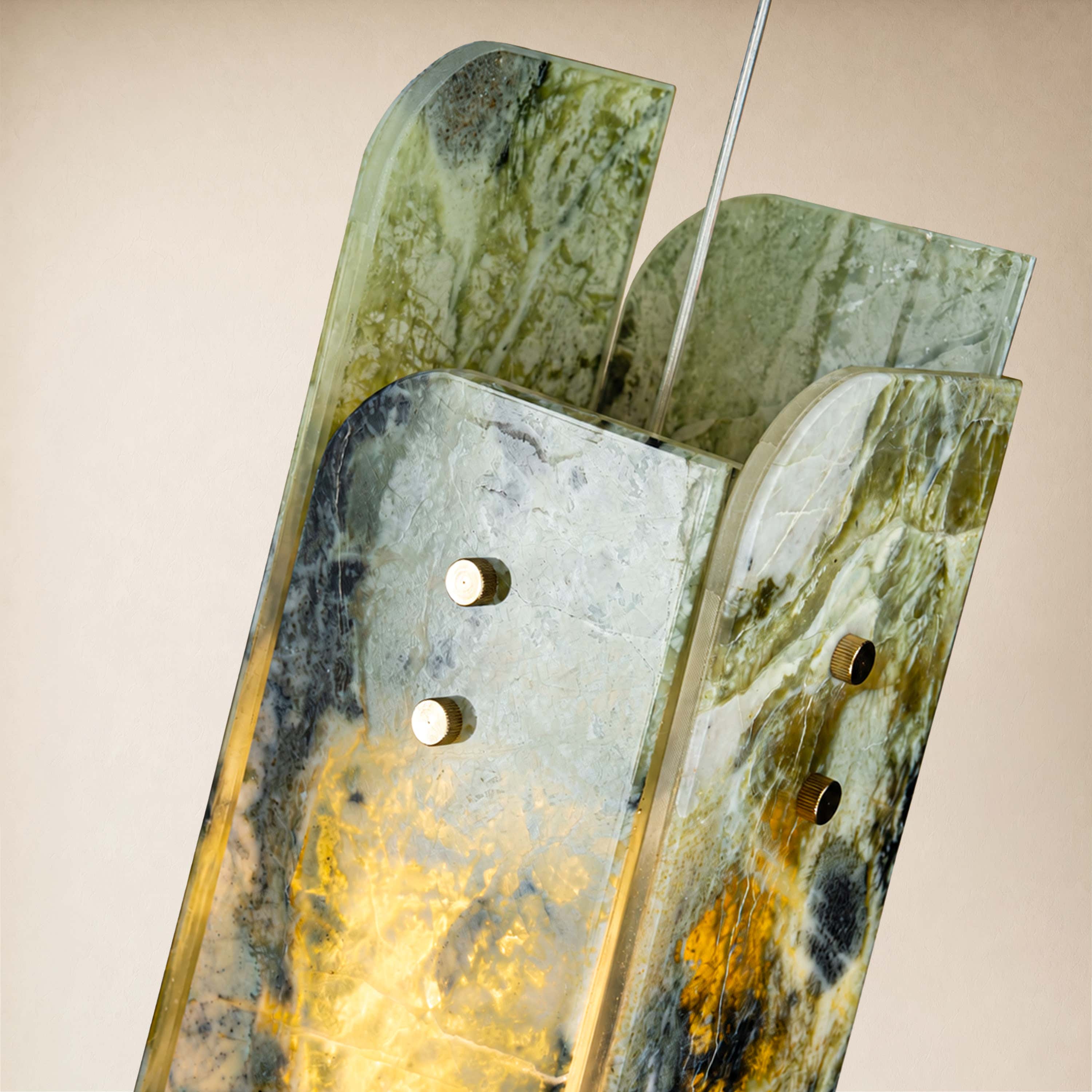 Pietra Green Marble Oval Pendant Light 5.9"D