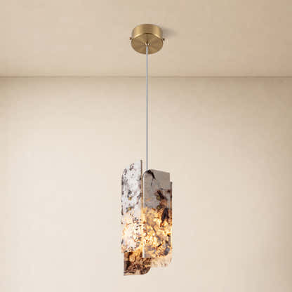 Pietra Snowland Stone Curved Pendant 5.9"D