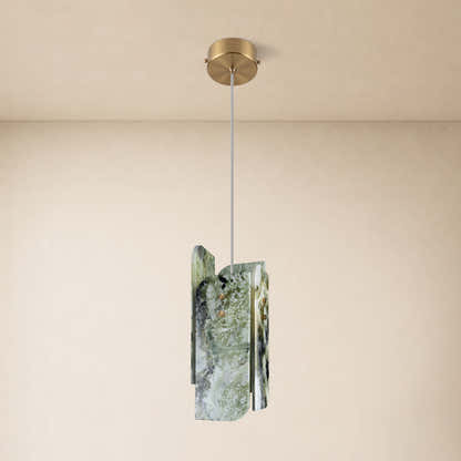 Pietra Green Marble Oval Pendant Light 5.9"D