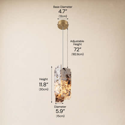 Pietra Snowland Stone Curved Pendant 5.9"D