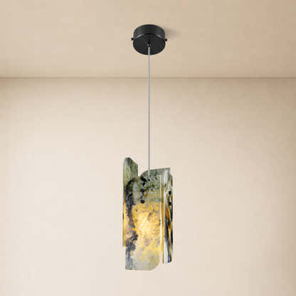 Pietra Green Marble Oval Pendant Light 5.9"D