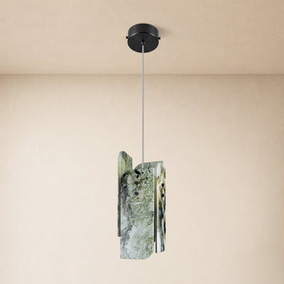 Pietra Green Marble Oval Pendant Light 5.9"D
