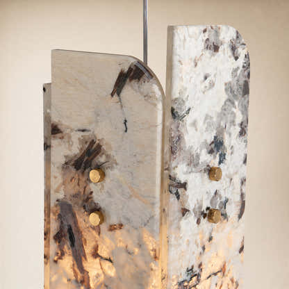 Pietra Snowland Stone Curved Pendant 5.9"D