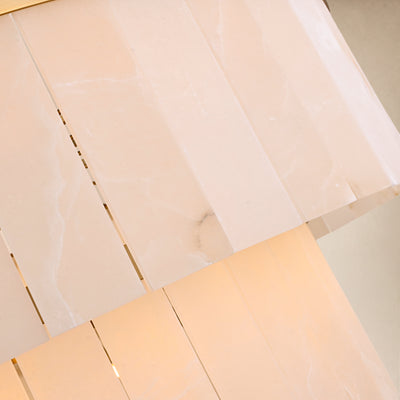 Celestia Alabaster Tiered Round Chandelier 60"D