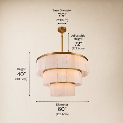 Celestia Alabaster Tiered Round Chandelier 60"D