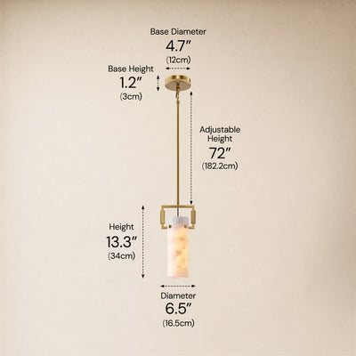 Lioren Resin Cylinder Pendant Light 6.5"D