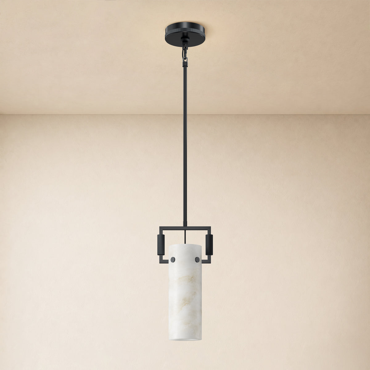 Lioren Resin Cylinder Pendant Light 6.5"D