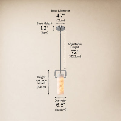 Lioren Resin Cylinder Pendant Light 6.5"D