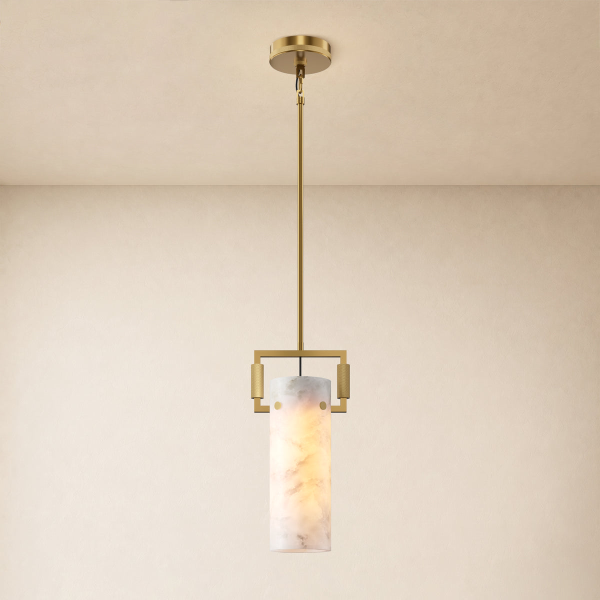 Lioren Resin Cylinder Pendant Light 7.5"D
