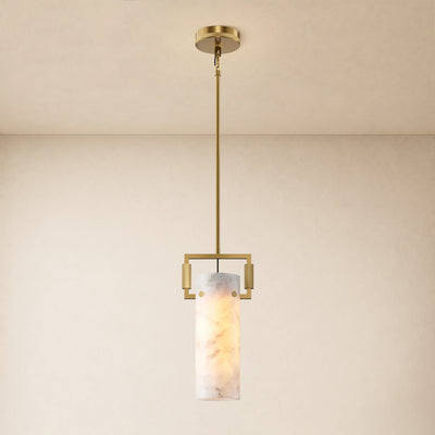 Lioren Resin Cylinder Pendant Light 7.5"D
