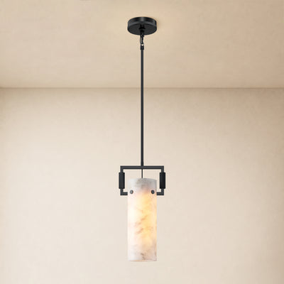 Lioren Resin Cylinder Pendant Light 7.5"D