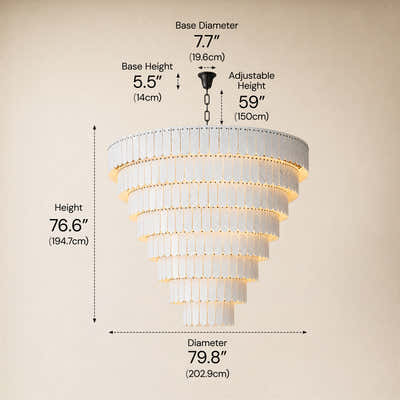 Pietra Marble Tiered Chandelier 79.8"D