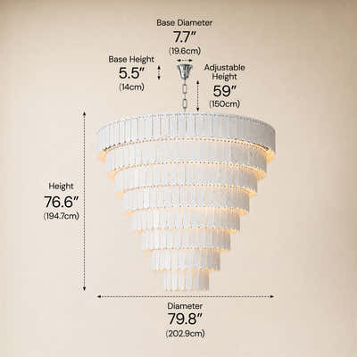 Pietra Marble Tiered Chandelier 79.8"D