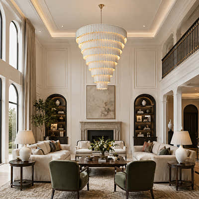 Pietra Marble Tiered Chandelier 79.8"D