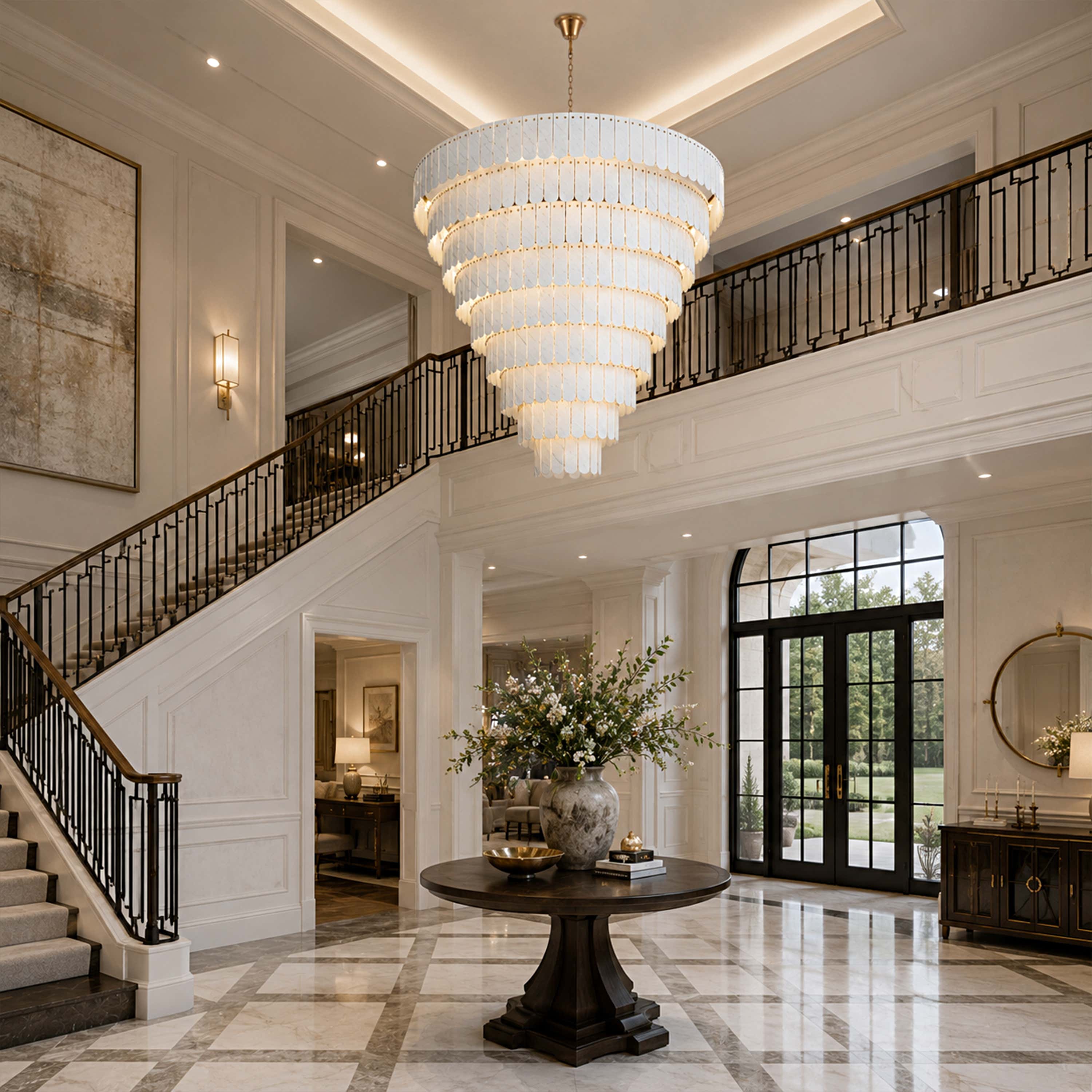 Pietra Marble Tiered Chandelier 79.8"D