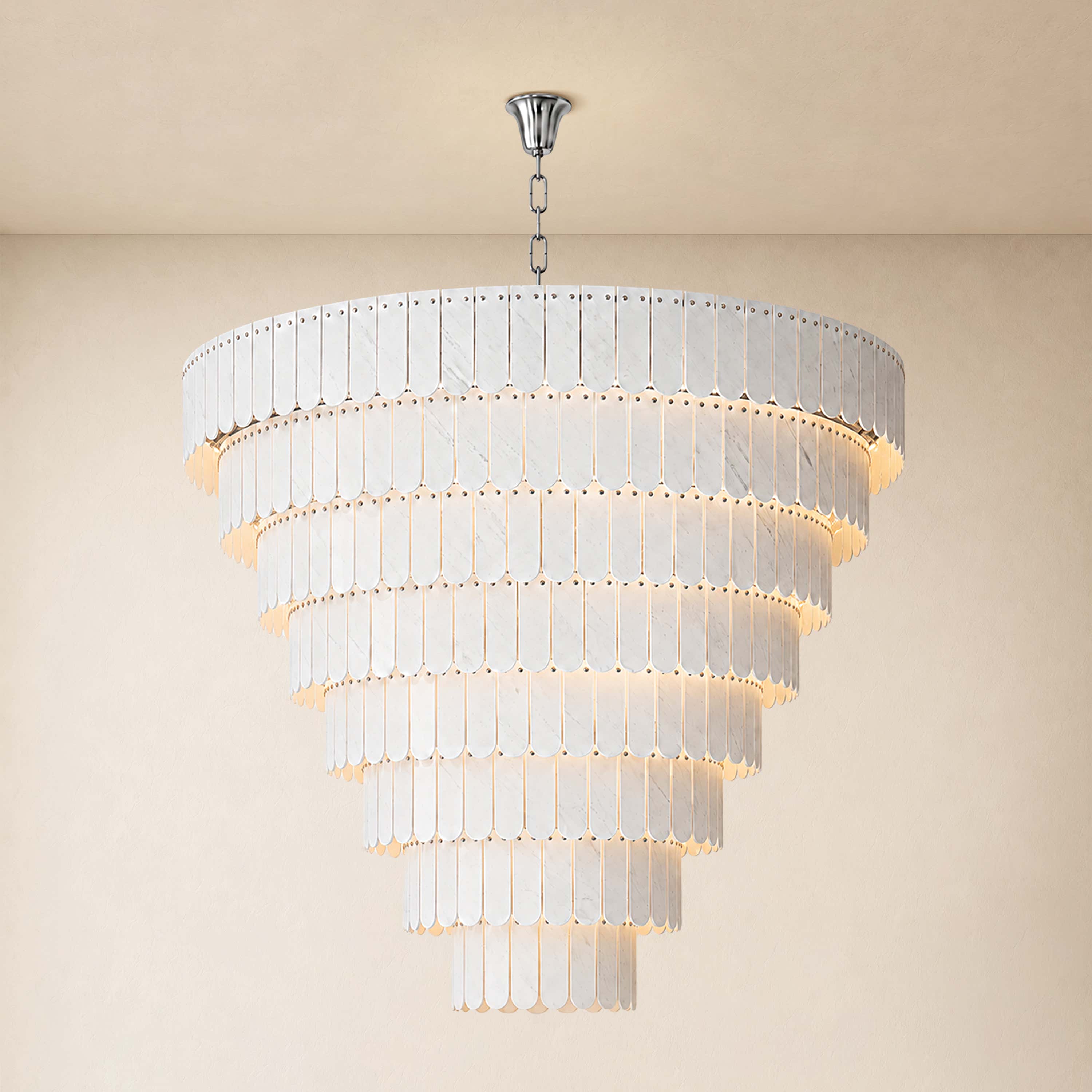 Pietra Marble Tiered Chandelier 79.8"D