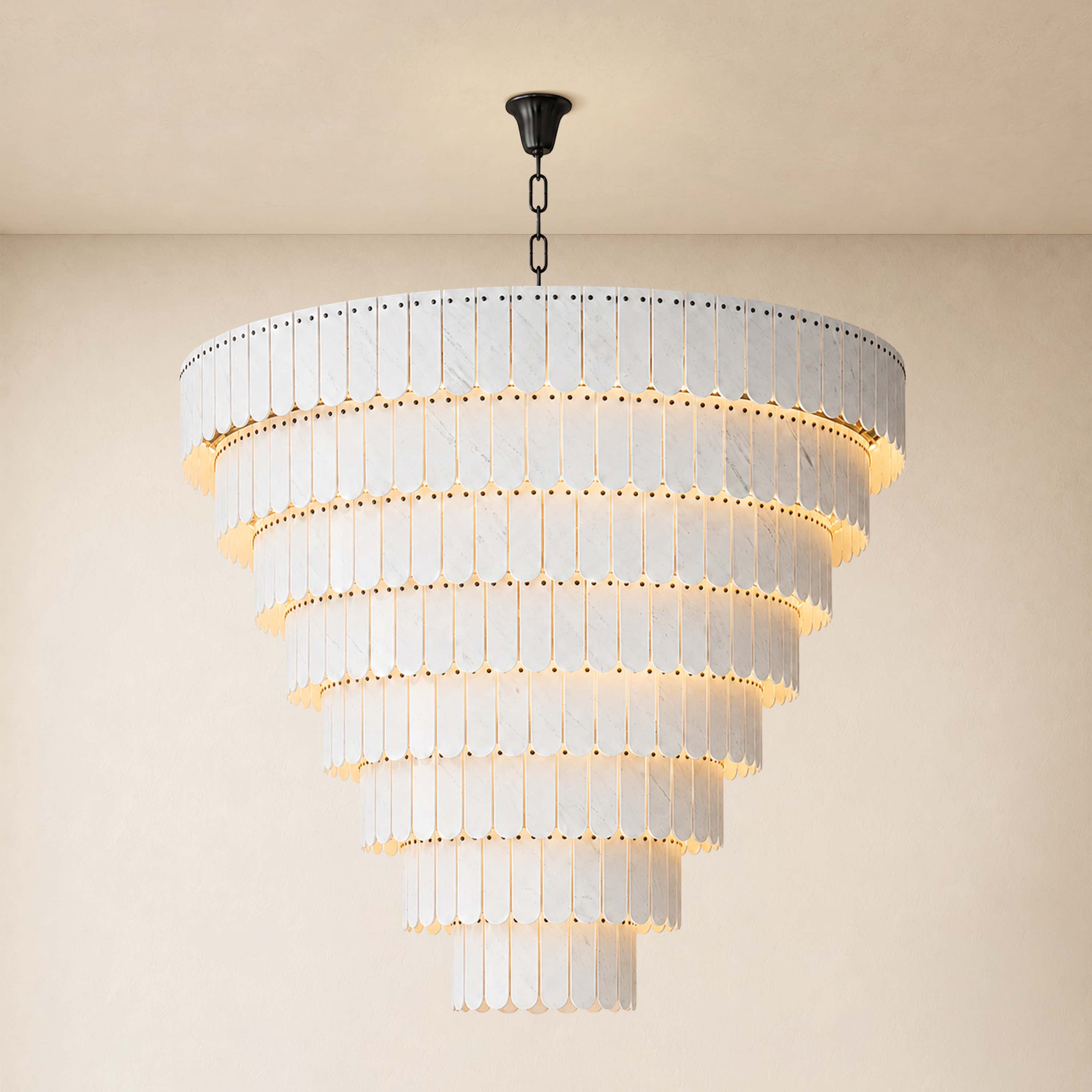 Pietra Marble Tiered Chandelier 79.8"D