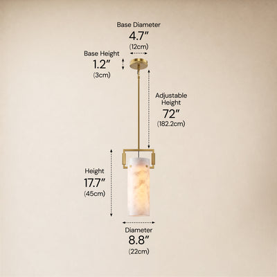 Lioren Resin Cylinder Pendant Light 8.8"D