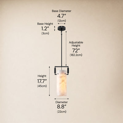Lioren Resin Cylinder Pendant Light 8.8"D