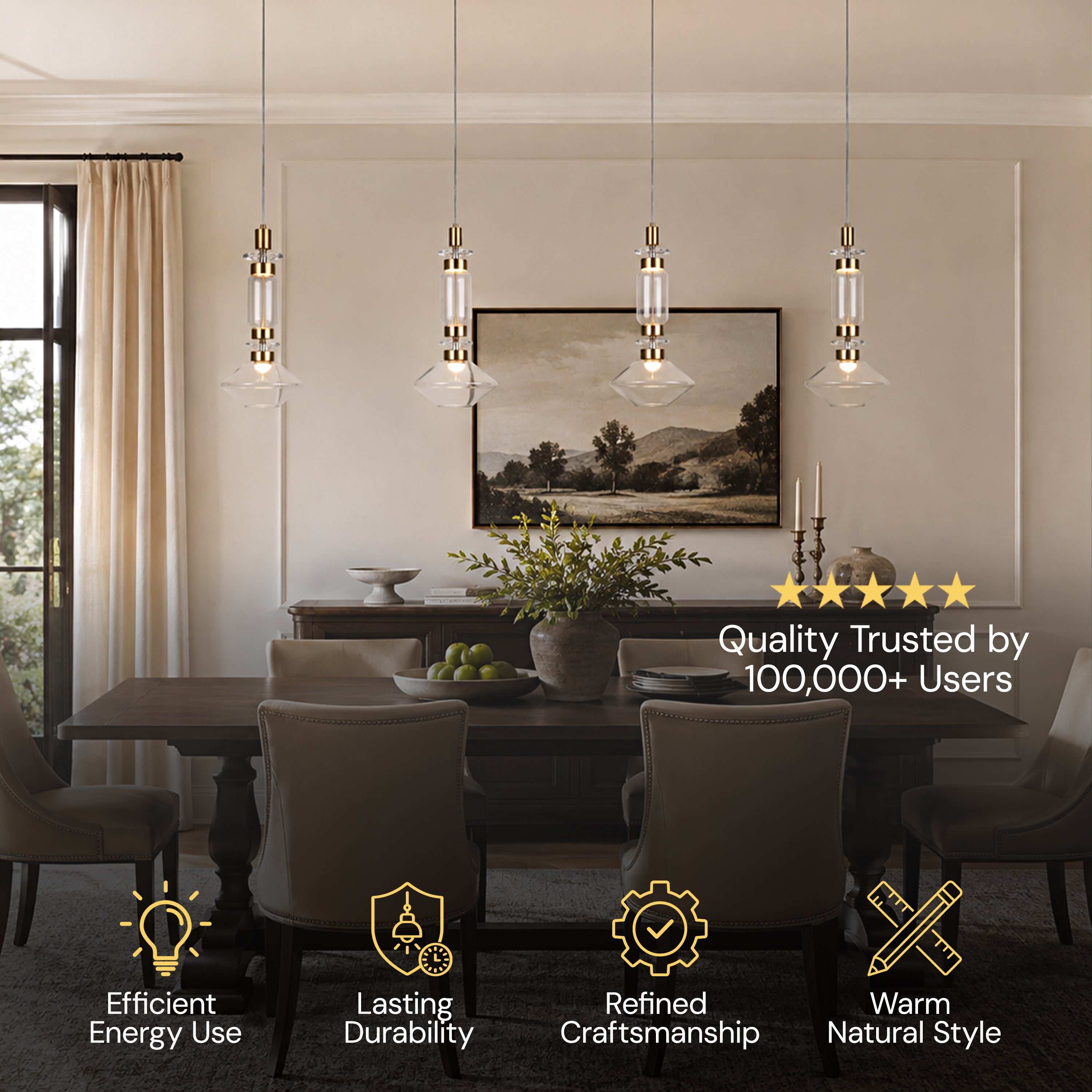 Erelia Crystal Dome Pendant Light 9.4"D