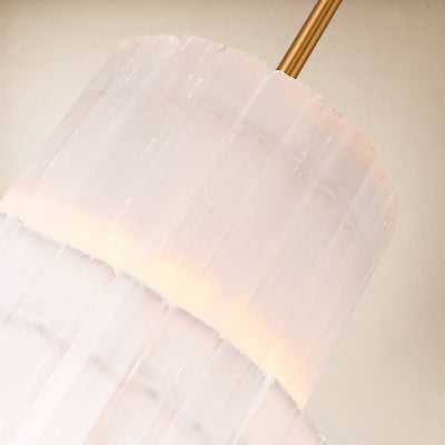 Selara Selenite Tiered Round Chandelier 12"D
