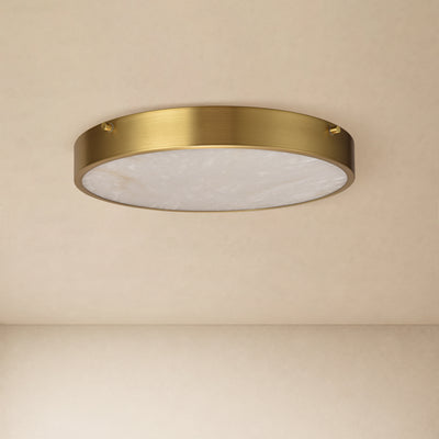 Roselyn Alabaster Round Flush Mount 16"D 