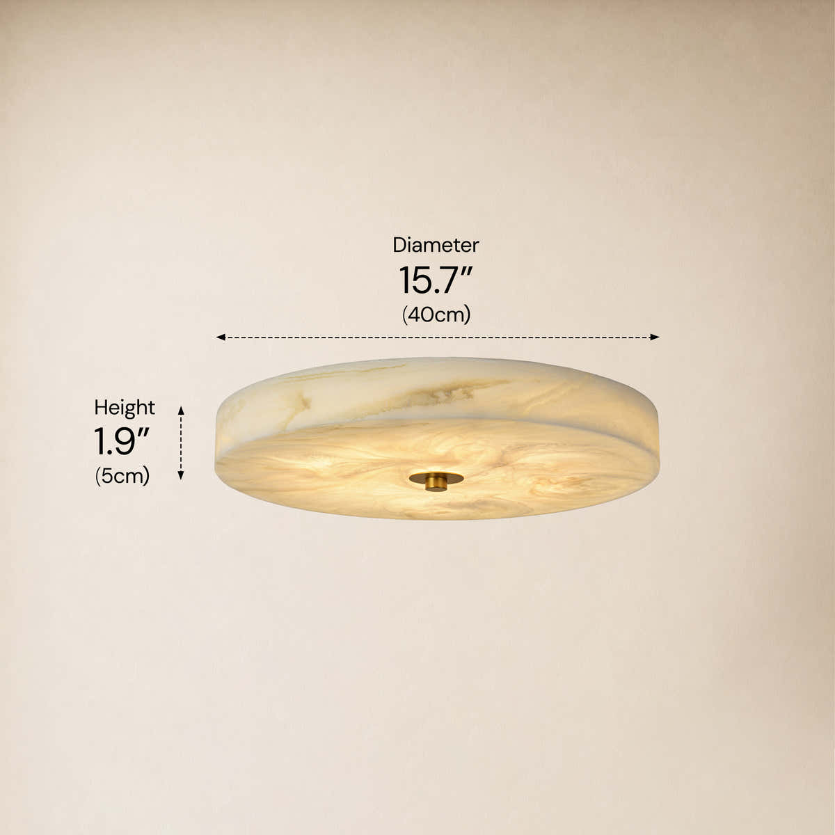 Cora Resin Ceiling Light 15.7"D dimensions 1