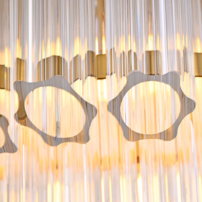 Dawelle Fluted Glass Tiered Round Chandelier 15.7"D