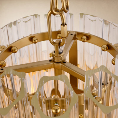 Dawelle Fluted Glass Tiered Round Chandelier 15.7"D
