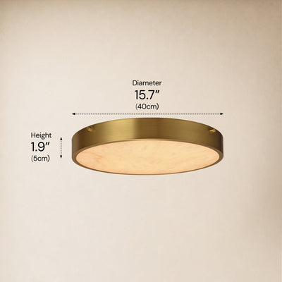 Roselyn Alabaster Round Flush Mount 16"D 