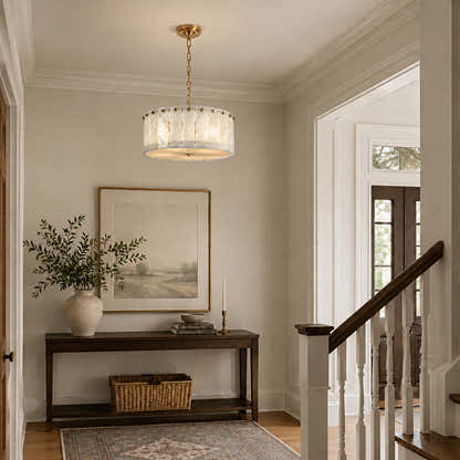 Pietra Quartzite Drum Chandelier 15.7"D