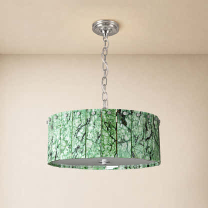Pietra Green Marble Drum Chandelier 15.7"D