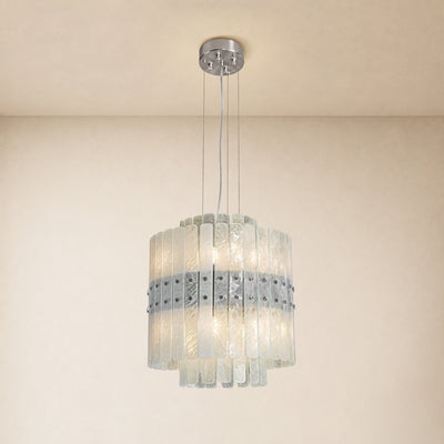 Pietra Arctic White Marble Tiered Chandelier 15.7"D