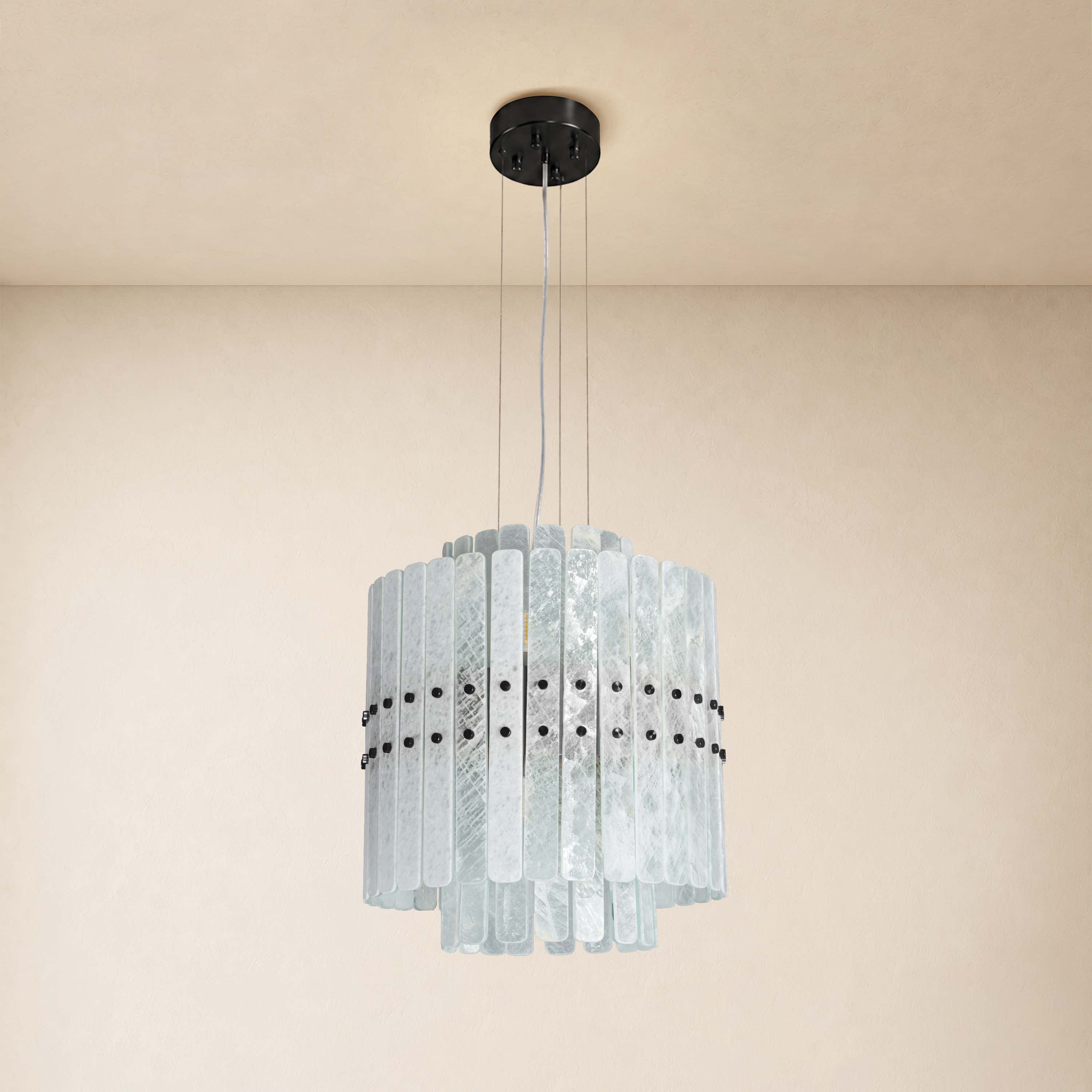 Pietra Crystal Tiered Chandelier 15.7"D